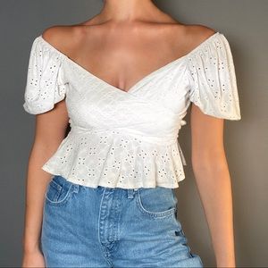 ✨Topshop eyelet wrap top
